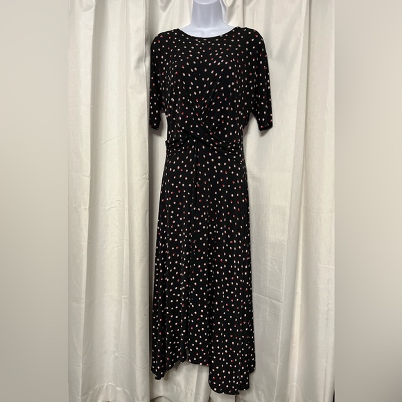 London Times Women’s Polka Dot Ruched Maxi Dress Size 6 - Picture 1 of 6